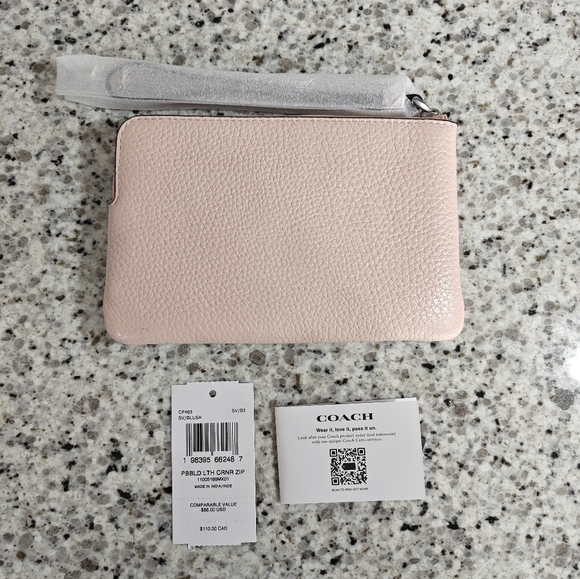 Coach Corner Zip Wristlet in Pink - Picture 5 of 5